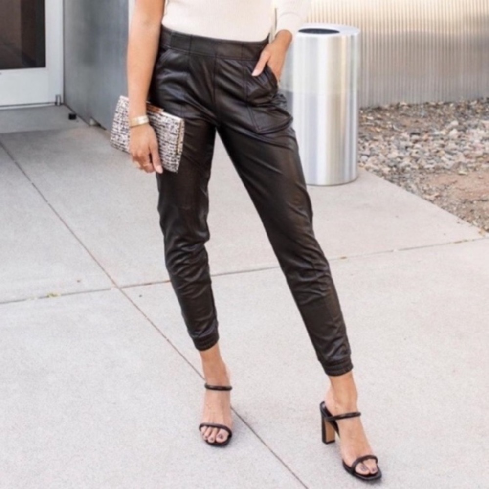 Spanx Vegan Leather Joggers